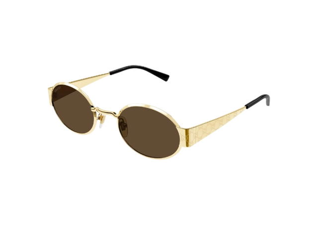 Gucci Gucci Gold Panthos Sunglasses Solid Brown Lens - view 1