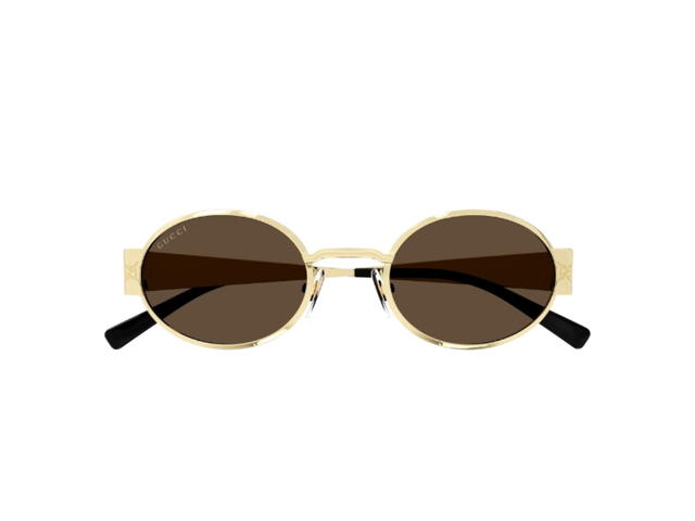 Gucci Gucci Gold Panthos Sunglasses Solid Brown Lens - view 2
