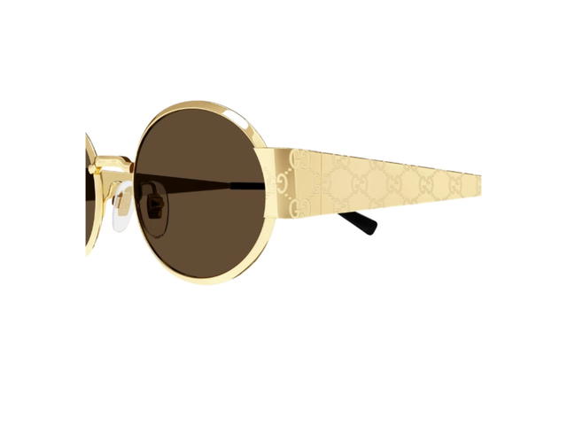 Gucci Gucci Gold Panthos Sunglasses Solid Brown Lens - view 3