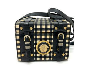Buy GIANNI VERSACE Medusa Gingham check vintage Shoulder Bag Vanity bag at Sasom – Authentic and Ready to Ship