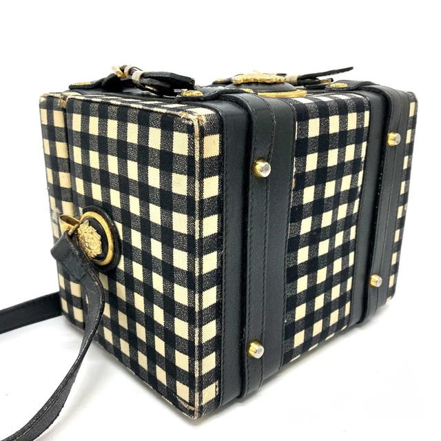 Gianni Versace GIANNI VERSACE Medusa Gingham check vintage Shoulder Bag Vanity bag - view 3