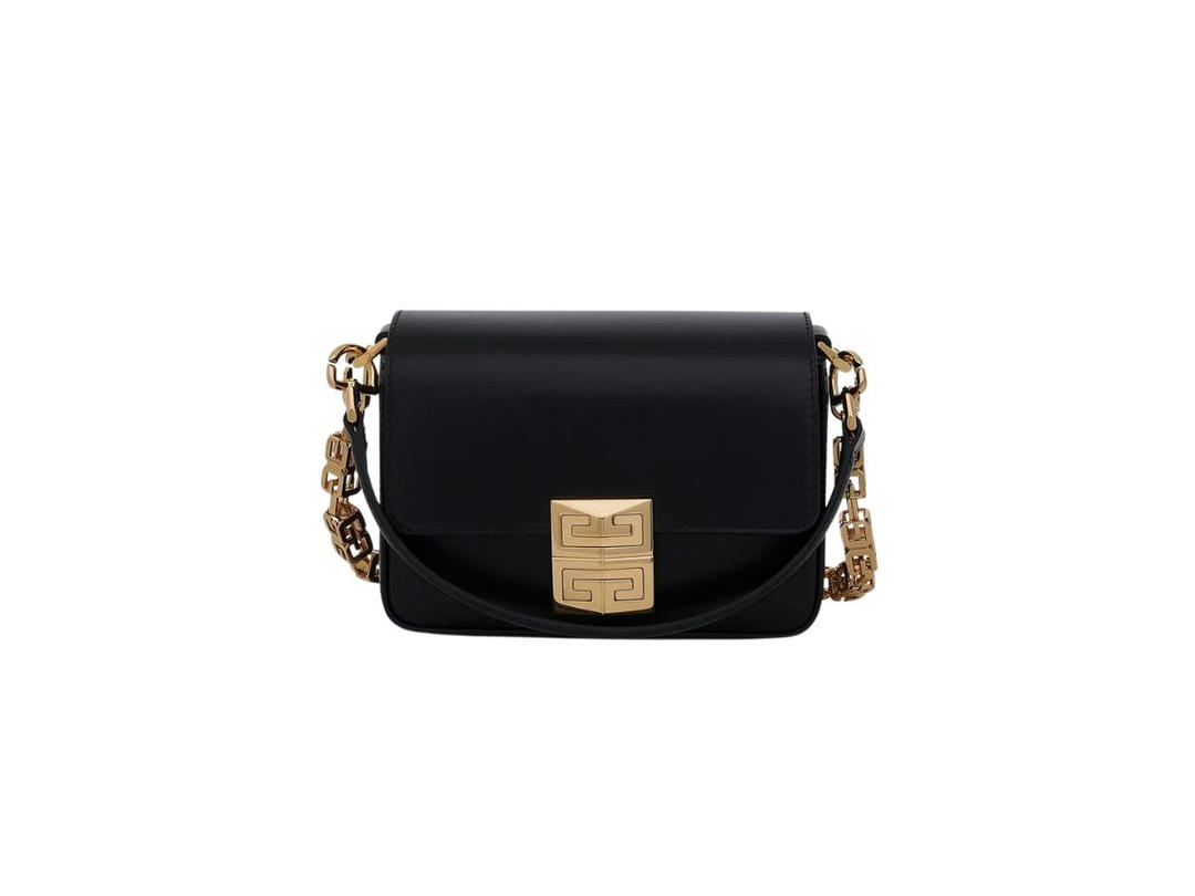 Givenchy Givenchy 4G Small Crossbody Bag With Cube Chain And Gold Finish Metal Black