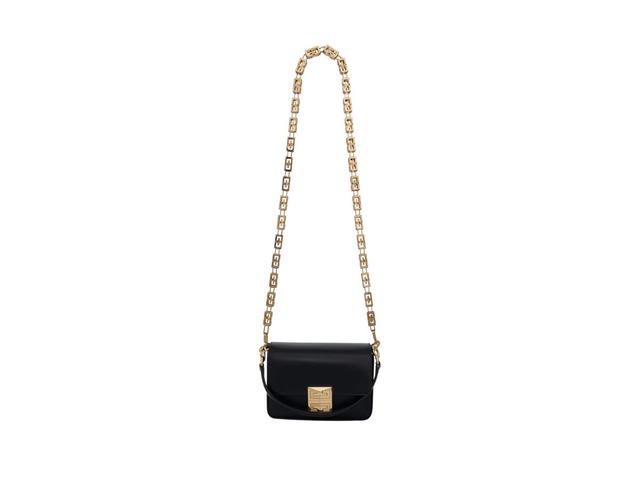 Givenchy Givenchy 4G Small Crossbody Bag With Cube Chain And Gold Finish Metal Black - view 3