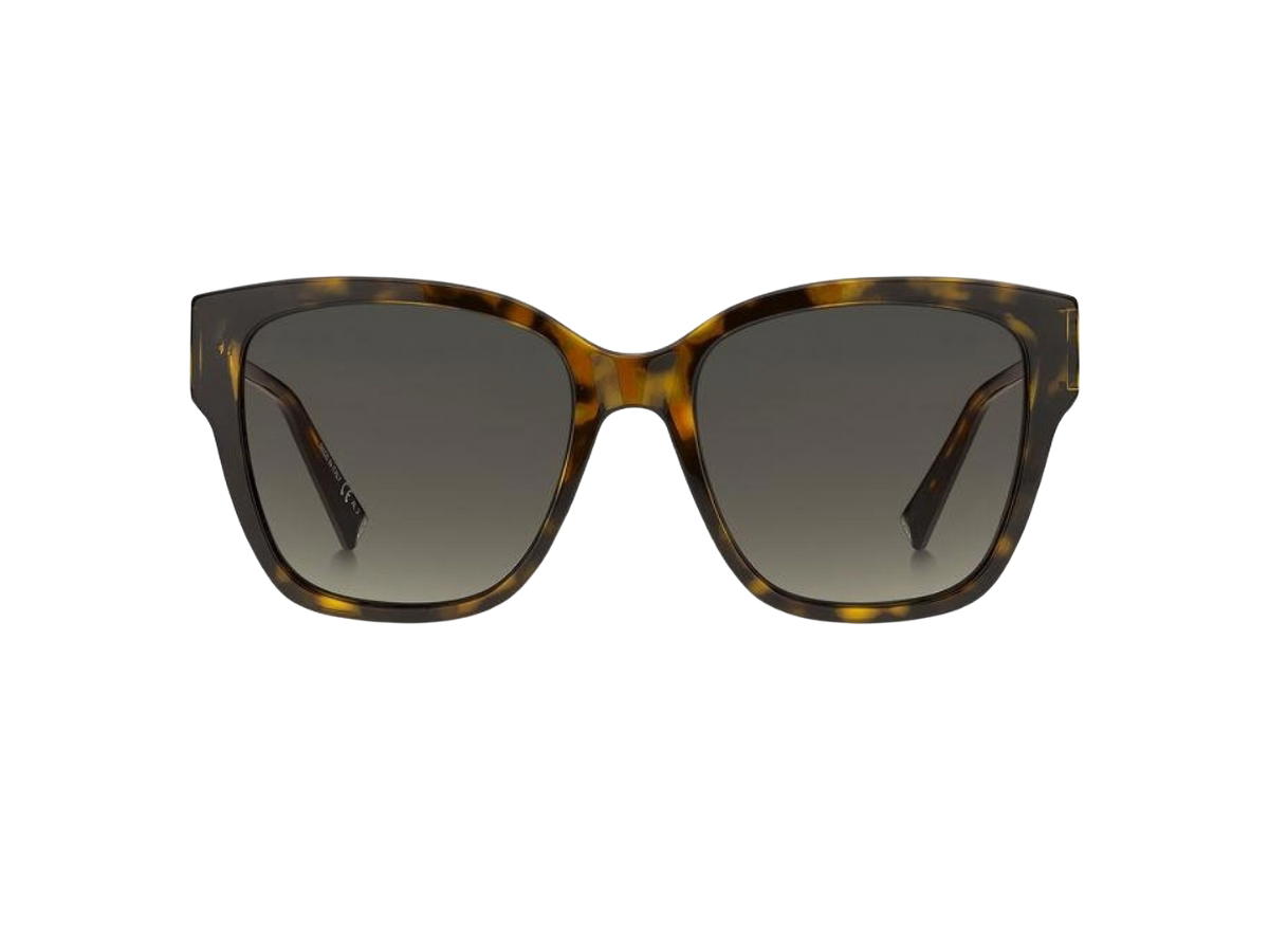 Givenchy Givenchy 4G Sunglasses In Brown Havana Acetate-Gold Metal Frame With Grey Lens