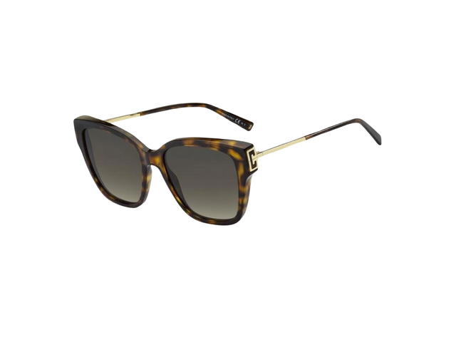 Givenchy Givenchy 4G Sunglasses In Brown Havana Acetate-Gold Metal Frame With Grey Lens - view 2