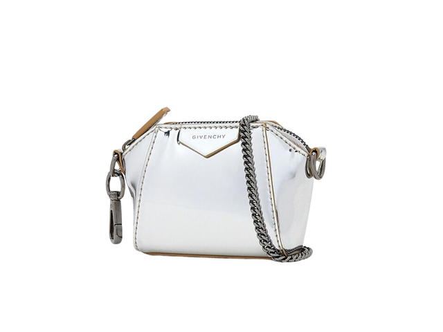 Givenchy Givenchy Antigona Baby Bag In Metallic Leather With Silve-Tone Hardware Grey Blue - view 2