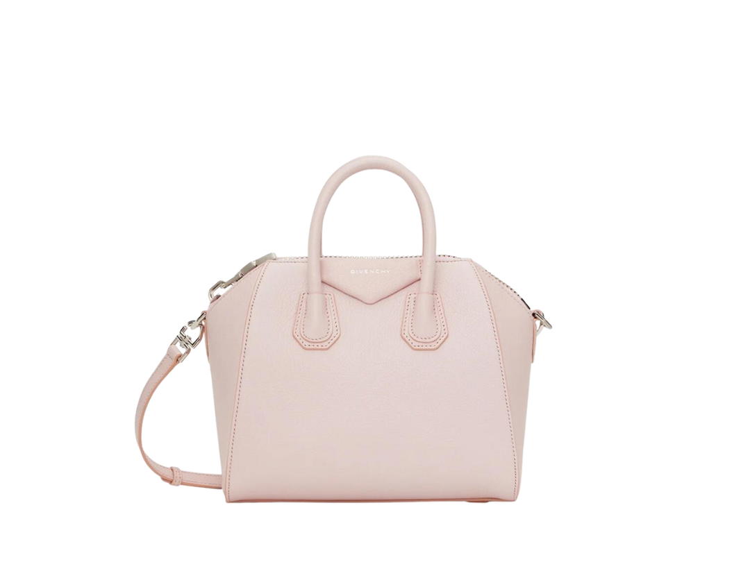Givenchy Givenchy Antigona Bag Mini In Grained Calfskin With Silve-tone Hardware Light Pink