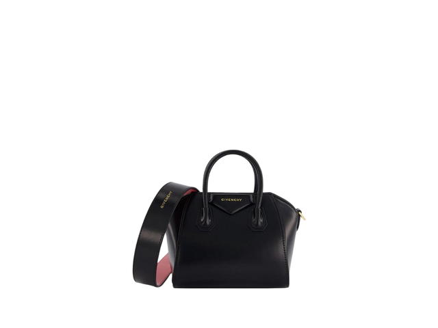 Givenchy Givenchy Antigona Toy Bag In Calfskin Leather With Gold Hardware Black Red - view 1