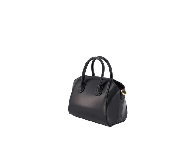 Givenchy Givenchy Antigona Toy Bag In Calfskin Leather With Gold Hardware Black Red - view 3