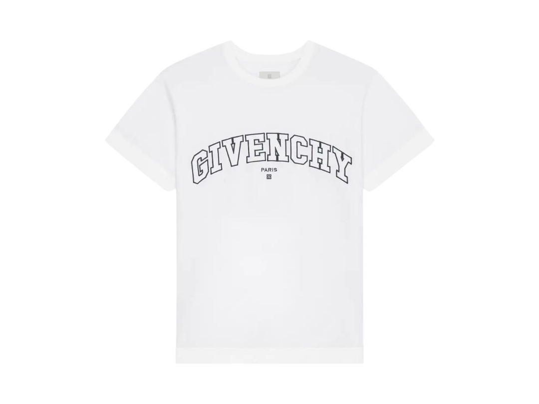 Givenchy Givenchy College T-Shirt In Cotton White-Black