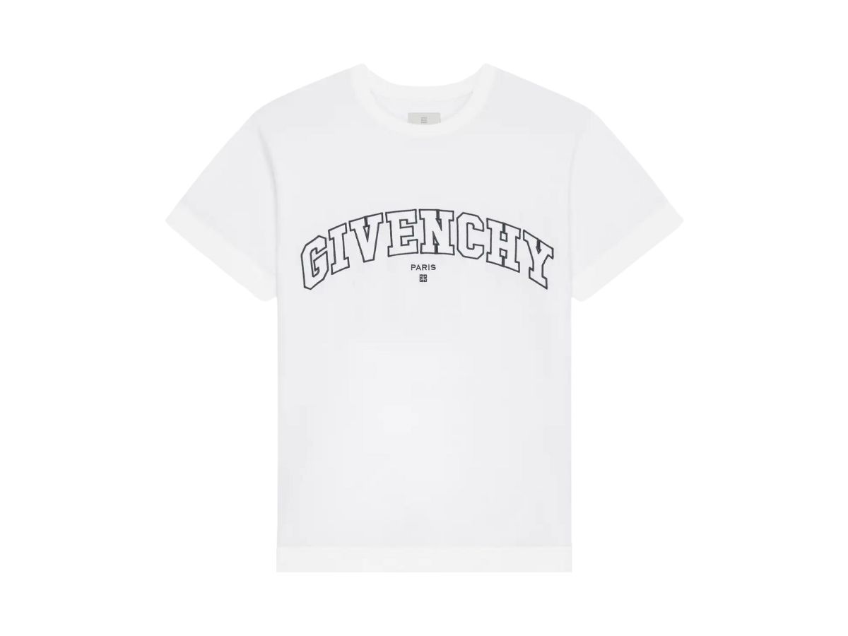 Givenchy Givenchy College T-Shirt In Cotton White-Black