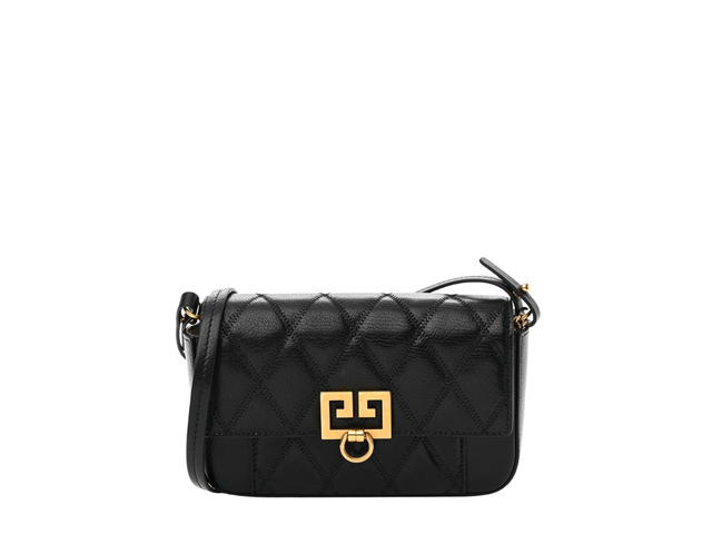 Givenchy Givenchy GV3 Mini Pocket Bag In Grained Leather With Gold-Tone Hardware Black - view 1