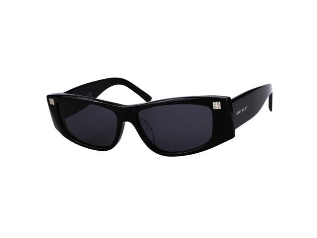 Givenchy Givenchy GV40048F-01A-56 Sunglasses In Black Acetate Frame-4G Silver Detail With Grey Lenses - view 1