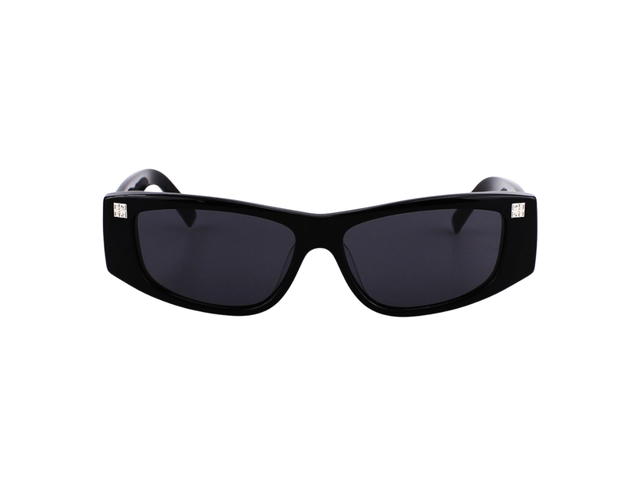 Givenchy Givenchy GV40048F-01A-56 Sunglasses In Black Acetate Frame-4G Silver Detail With Grey Lenses - view 2