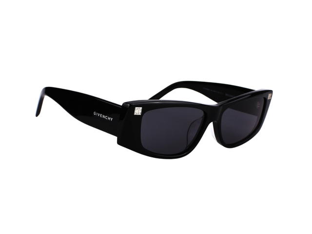 Givenchy Givenchy GV40048F-01A-56 Sunglasses In Black Acetate Frame-4G Silver Detail With Grey Lenses - view 3