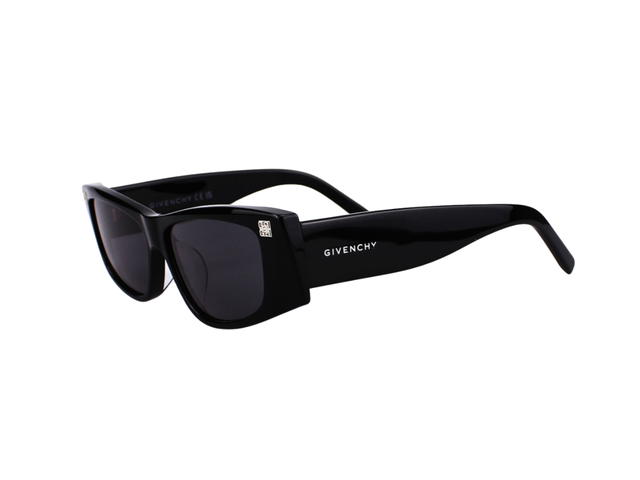 Givenchy Givenchy GV40048F-01A-56 Sunglasses In Black Acetate Frame-4G Silver Detail With Grey Lenses - view 4
