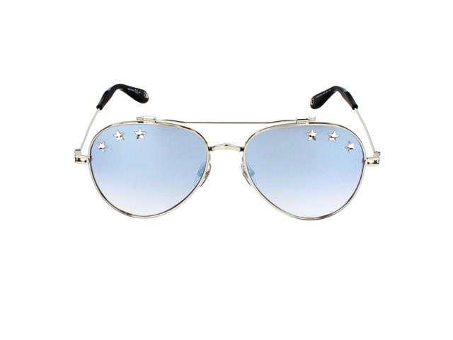 Givenchy Givenchy GV7057-N-58 Sunglasses In Silver-Black Metal Frame-Star Detail With Blue Lenses - view 1