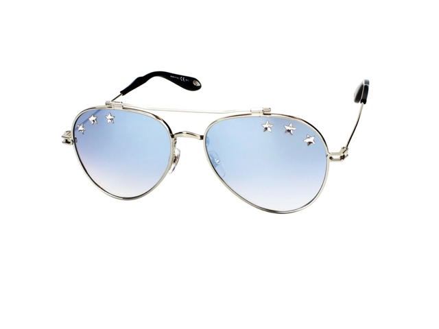 Givenchy Givenchy GV7057-N-58 Sunglasses In Silver-Black Metal Frame-Star Detail With Blue Lenses - view 2