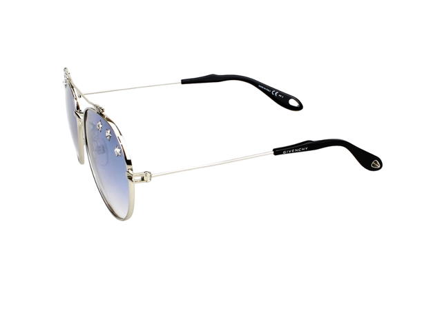 Givenchy Givenchy GV7057-N-58 Sunglasses In Silver-Black Metal Frame-Star Detail With Blue Lenses - view 4
