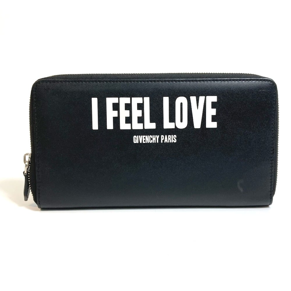 Givenchy GIVENCHY I FEEL LOVE organizer Zip Around Long Wallet Leather Black