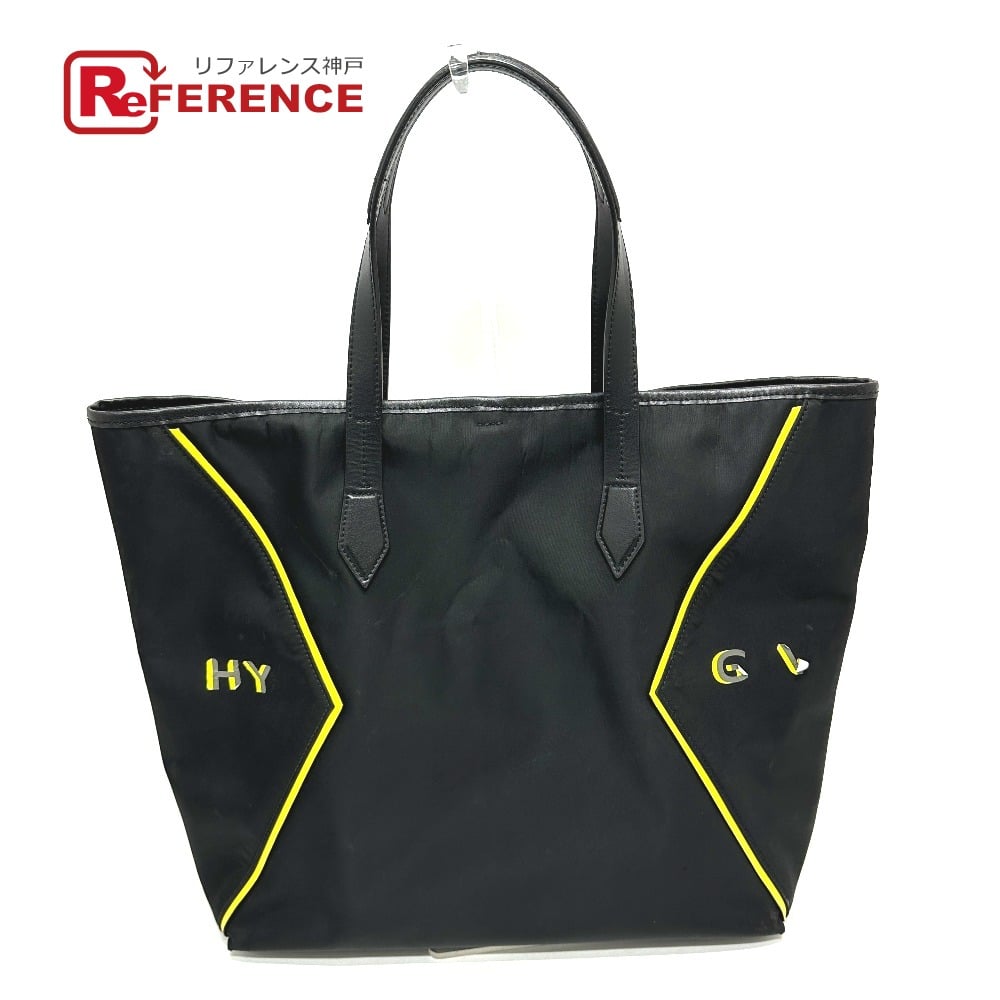 Givenchy GIVENCHY logo Shoulder Bag Tote Bag Leather / Nylon Black/yellow
