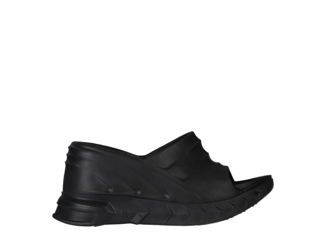 Givenchy Givenchy Marshmallow Wedge Sandals In Rubber Matte Black (W)