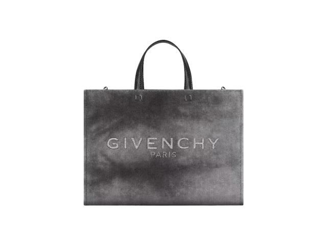 Givenchy Givenchy Medium G-Tote Shopping Bag In Washed Cotton Canvas With Silvery-Finish Metal Dark Grey - view 1