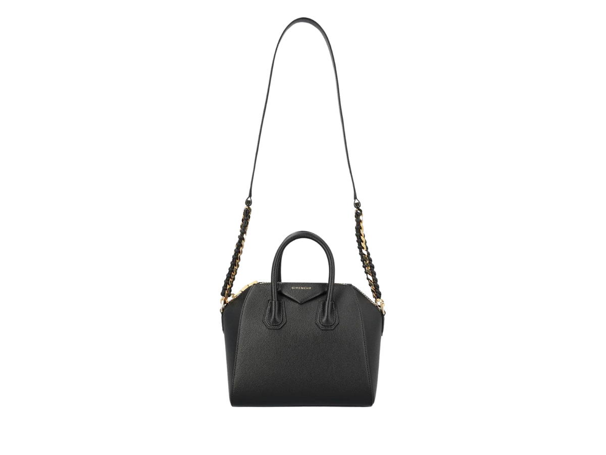 Givenchy Givenchy Mini Antigona Bag In Calfskin Leather With Gold Hardware Black