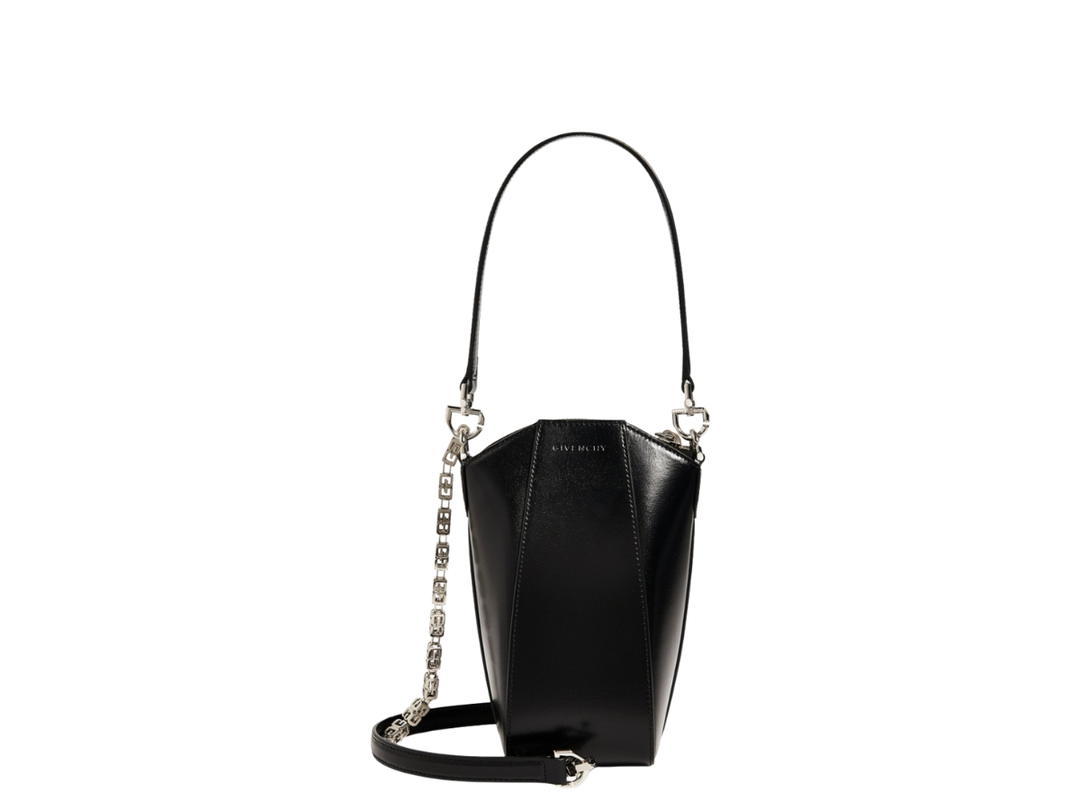 Givenchy Givenchy Mini Antigona Vertical Bag In Calfskin Leather With Silver-Tone Hardware Black