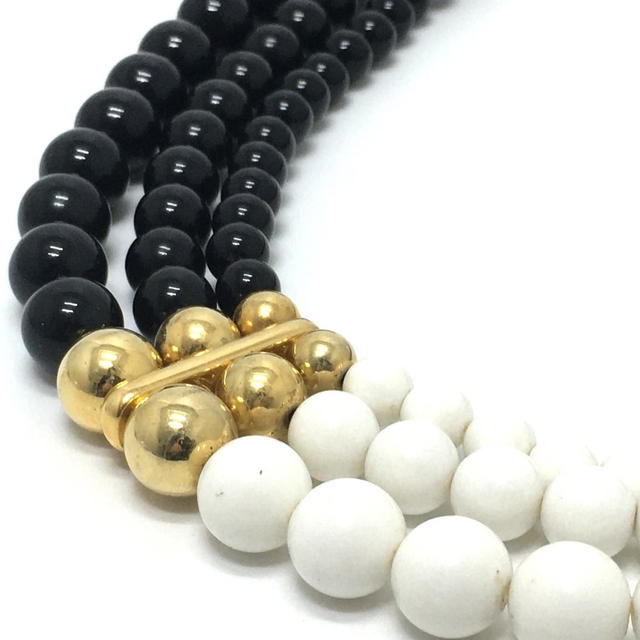 Givenchy GIVENCHY Necklace Gold Plated Black x White/GoldHardware - view 3