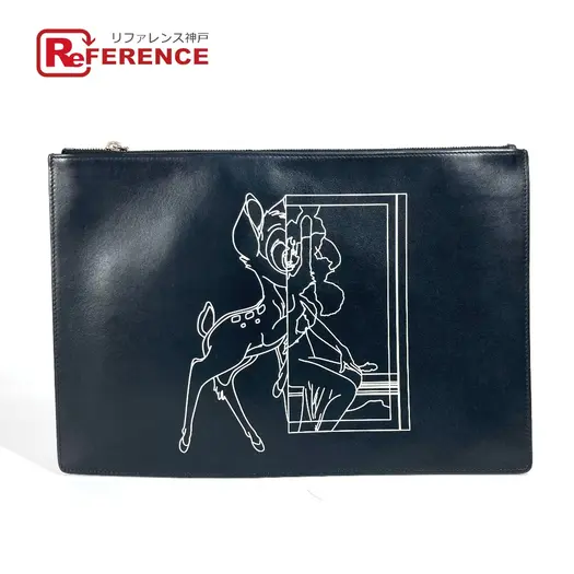 Buy GIVENCHY Paris Disney DISNEY BAMBI Pouch Clutch bag Leather Black/White at Sasom – Authentic and Ready to Ship