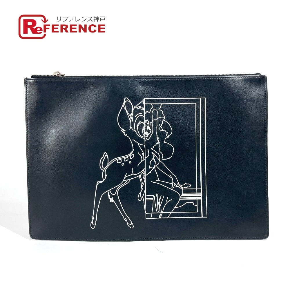 Givenchy GIVENCHY Paris Disney DISNEY BAMBI Pouch Clutch bag Leather Black/White