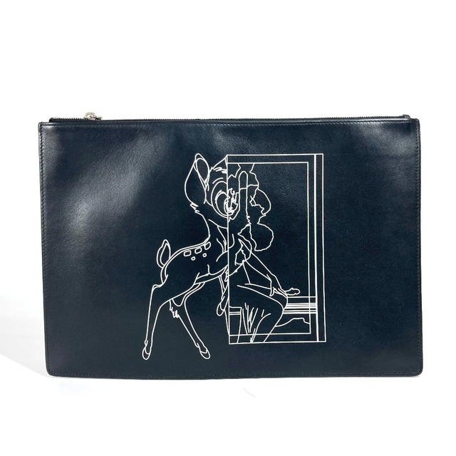 Givenchy GIVENCHY Paris Disney DISNEY BAMBI Pouch Clutch bag Leather Black/White - view 2