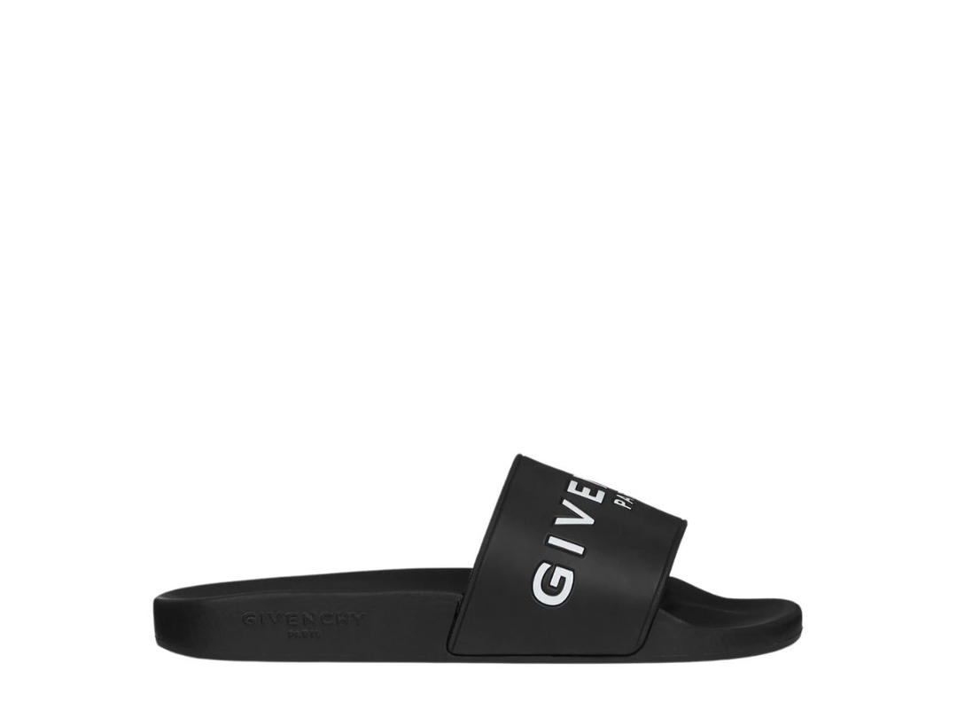 Givenchy Givenchy Paris Flat Sandals In Rubber Black (W)