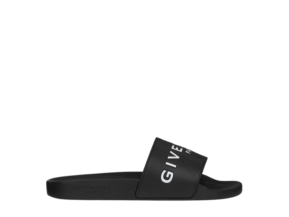 Givenchy Givenchy Paris Flat Sandals In Rubber Black (W)