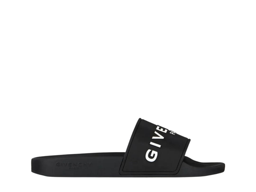 Givenchy Givenchy Paris Flat Sandals In Rubber Black