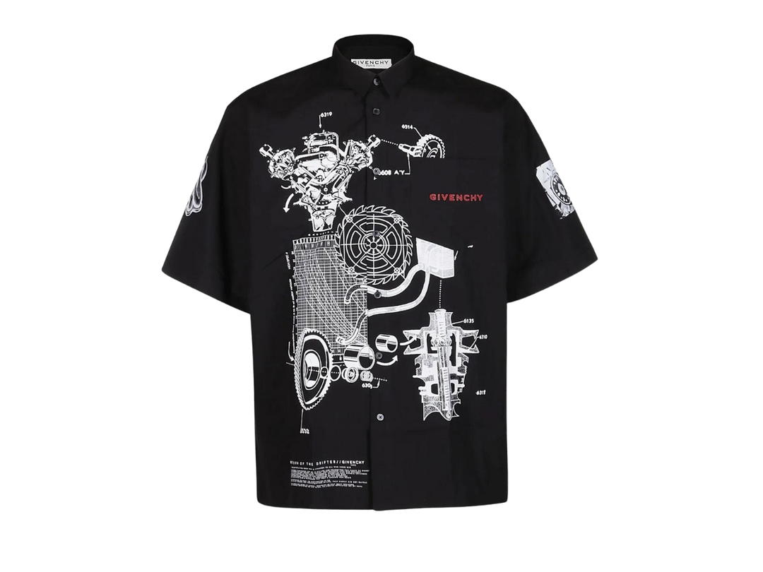 Givenchy Givenchy Schematics Short Sleeve Shirt Black
