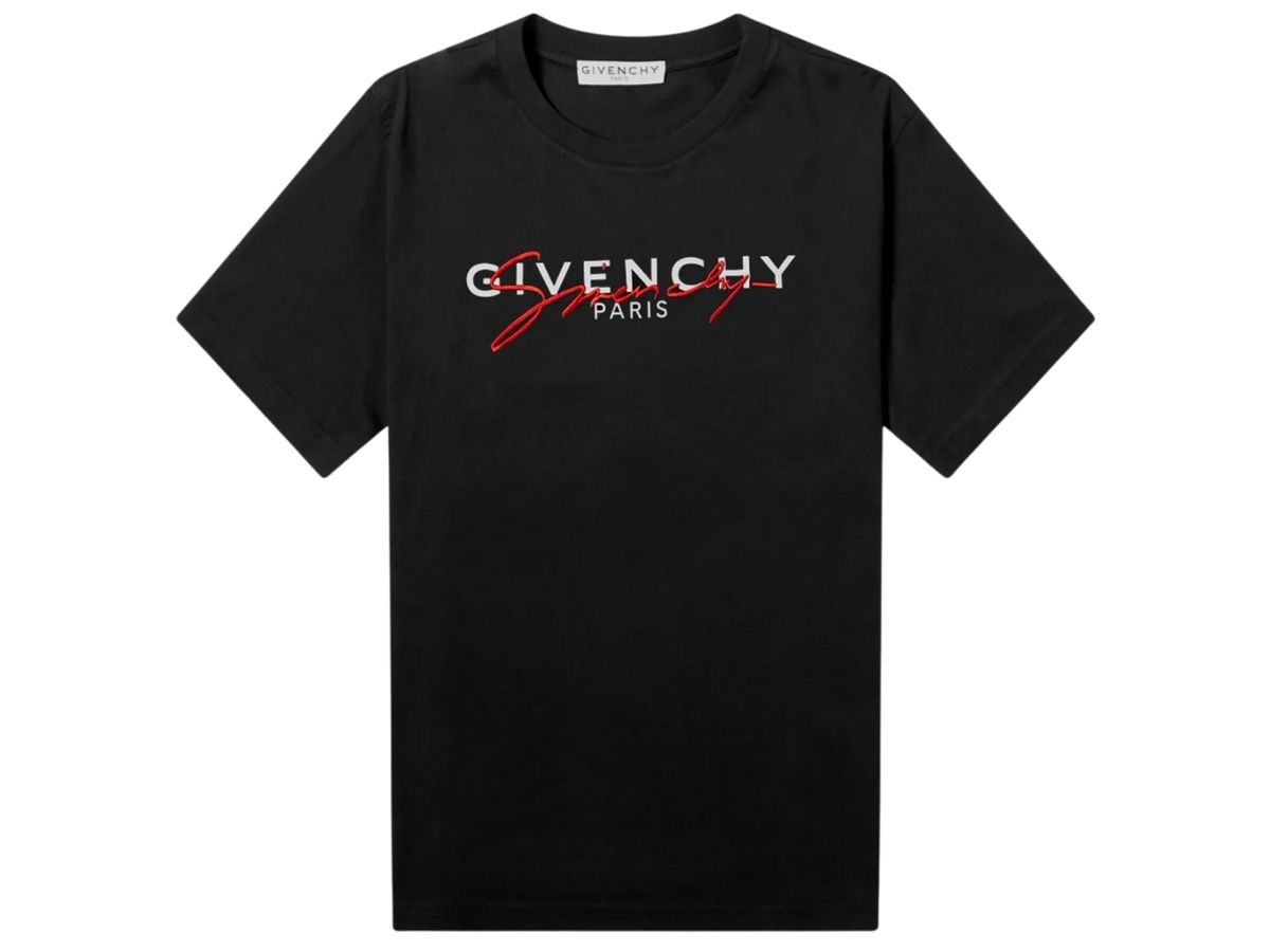 Givenchy Givenchy Signature Embroidered T-Shirt Black & Red