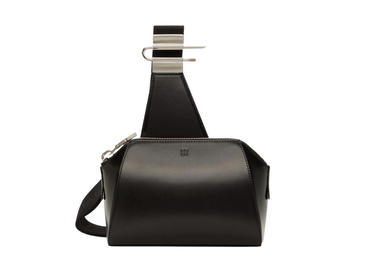 Givenchy Givenchy Small Antigona Messenger Bag In Calfskin Leather With Silver-Tone Hardware Black