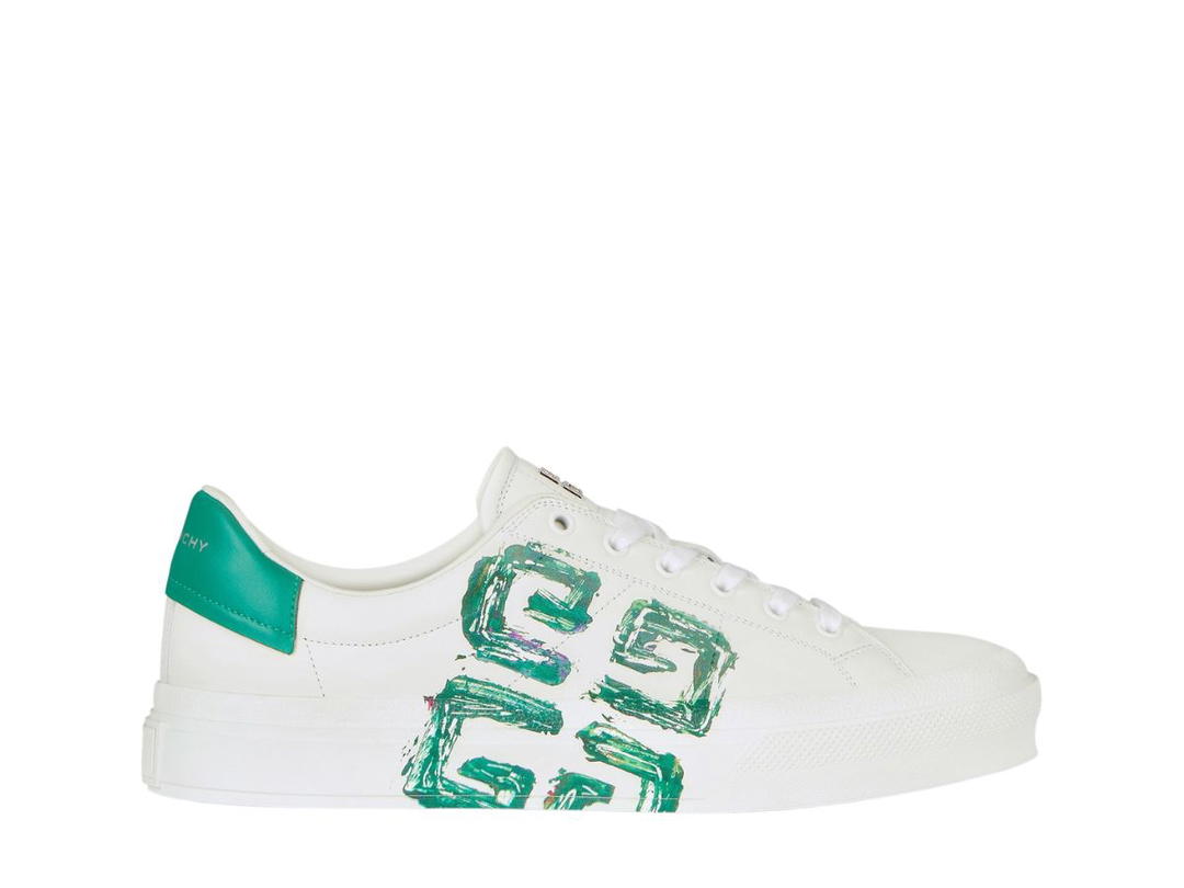 Givenchy Givenchy Sneakers City Sport In 4G Print Leather White Green