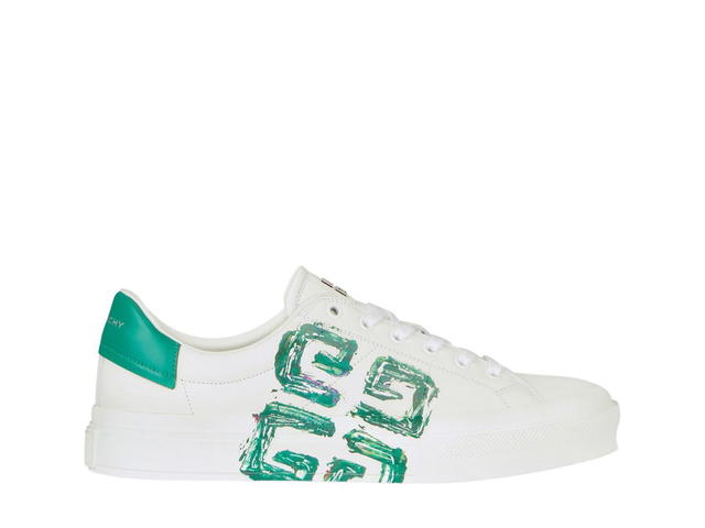 Givenchy Givenchy Sneakers City Sport In 4G Print Leather White Green - view 1