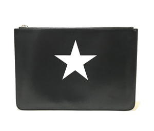 Buy GIVENCHY Star design Clutch bag Pouch Black/White Leather at Sasom – Authentic and Ready to Ship