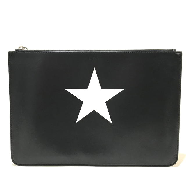 Givenchy GIVENCHY Star design Clutch bag Pouch Black/White Leather - view 1