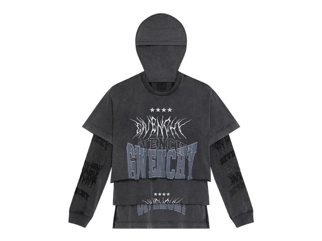 Givenchy Givenchy T-Shirt In Embroidered Jersey With Overlapped Effect Grey