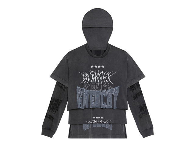 Givenchy Givenchy T-Shirt In Embroidered Jersey With Overlapped Effect Grey - view 1