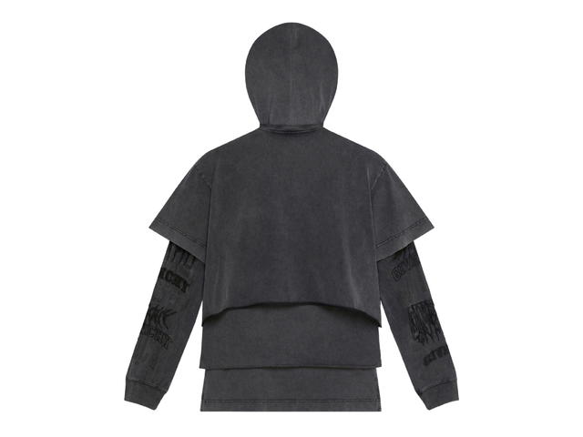 Givenchy Givenchy T-Shirt In Embroidered Jersey With Overlapped Effect Grey - view 2