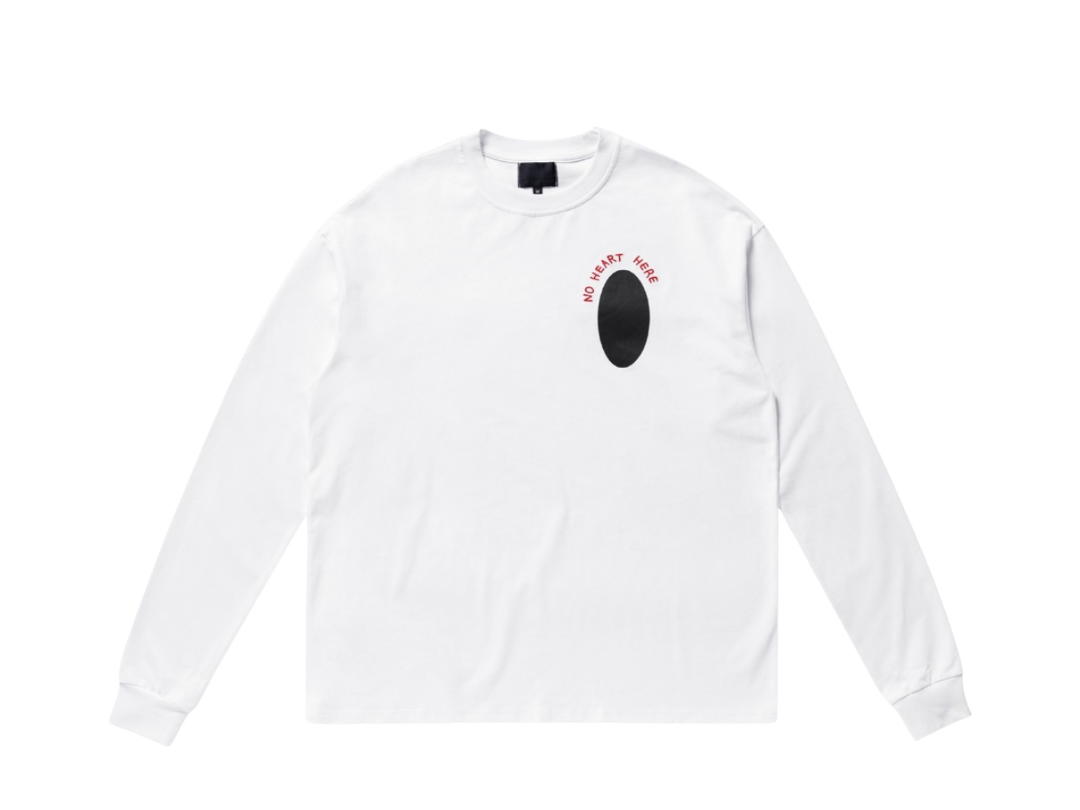 Gongkanthings Gongkan No Heart Here Tee Long Sleeve White