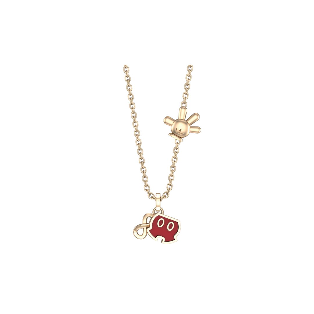 RAVIPA Gold Mickey Mouse Shorts Necklace