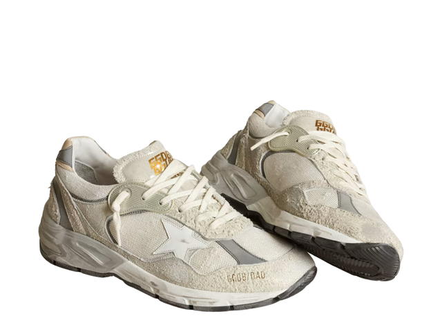 Golden Goose Golden Goose Dad-Star Sneakers Mesh and Suede Leather White Beige (W) - view 2