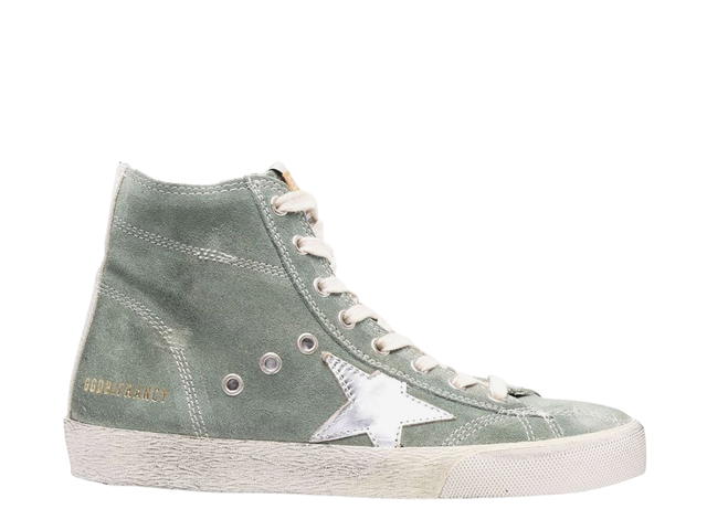 Golden Goose Golden Goose Francy Sneakers Suede Upper Laminated Silver Military Green (W) - view 1
